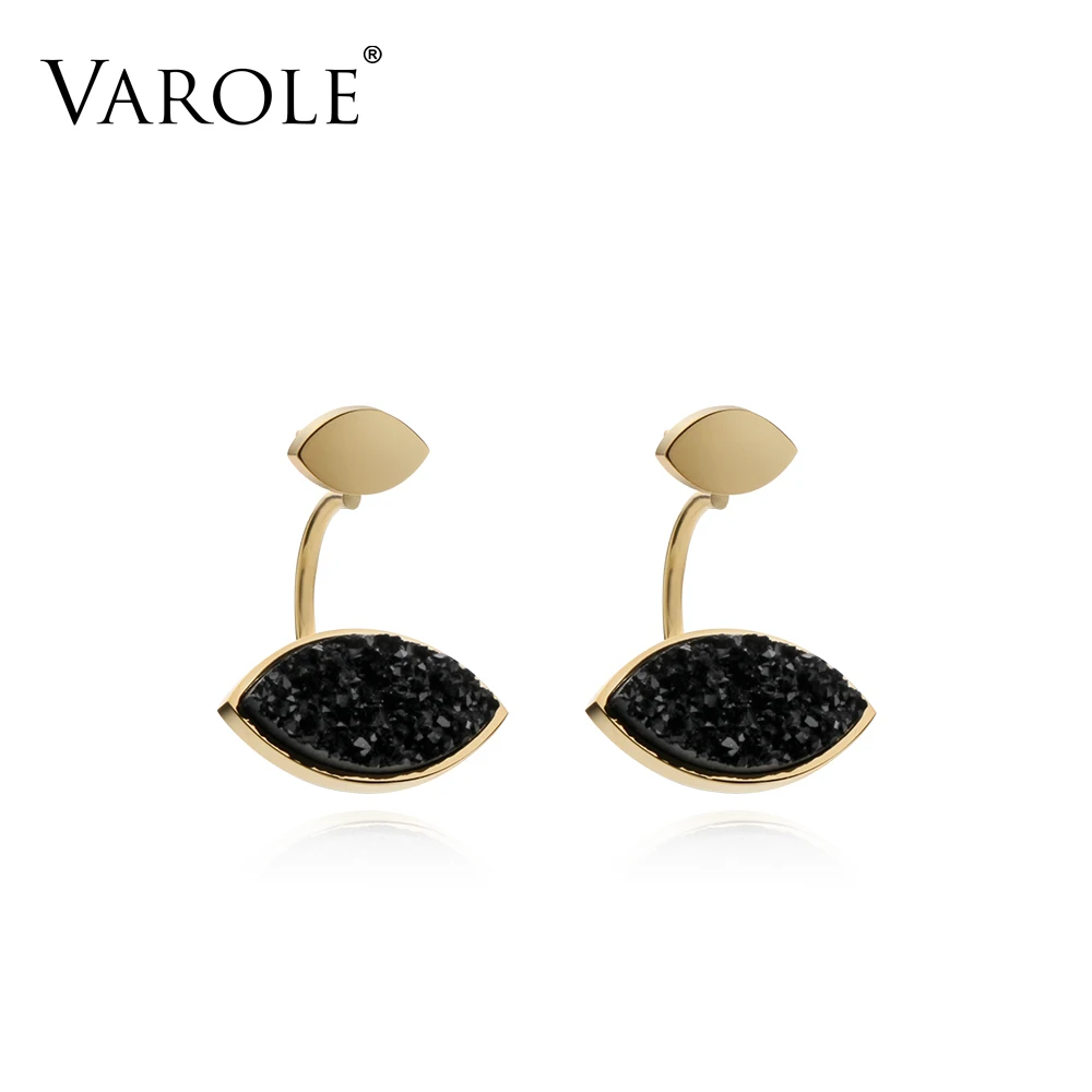 

VAROLE 2018 New Arrival Drop Stainless Steel Long Earrings for Women Simple Design Stud Gold Silver Earring Jewelry