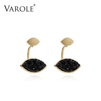 

VAROLE New Arrival Drop Stainless Steel Long Earrings for Women Simple Design Stud Gold Color Earring Fashion Jewelry