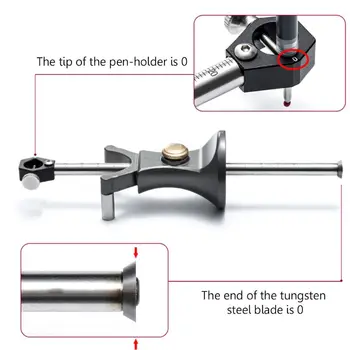 

Carpenter Straight Line Arc Curve Scriber Parallel Wheel Marking Cutting Gauge Woodworking Dual-purpose Drawing Line Square Mark