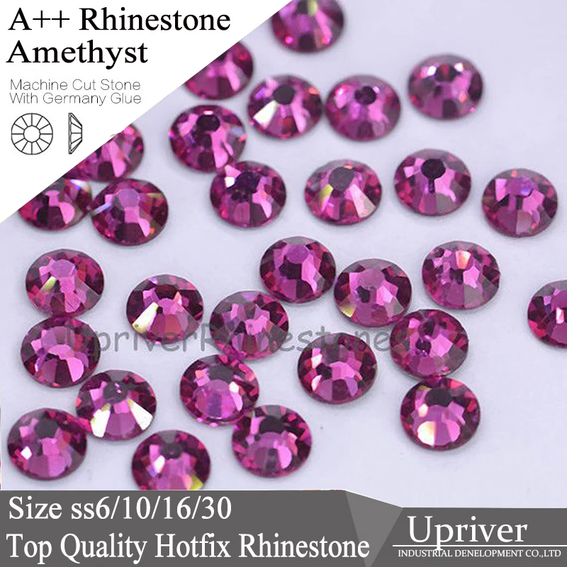 Популярные блестящие стеклянные Аметистовые SS6 SS30 Rhinestones для одежды 1440 шт./288