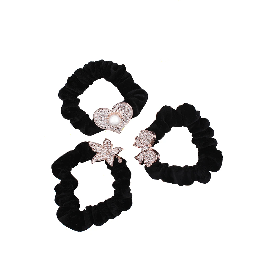 

Earofcorn Creative models Korea Pearl hair ring hair rope alloy studded hair band rubber pearl hair circle female