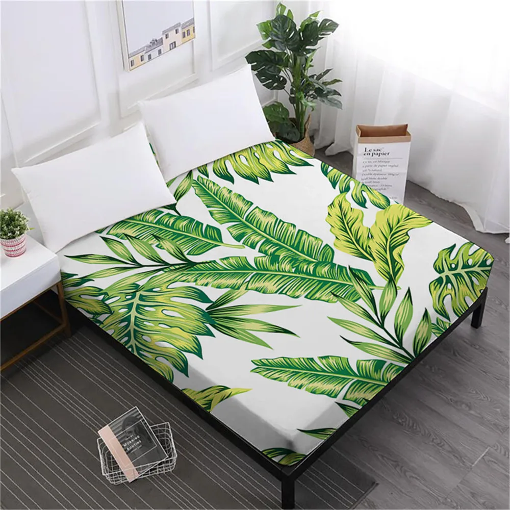 SPECIAL OFFERS H2 Cheap BUY Tropical Palm Leaves Bed Sheet Jungle
