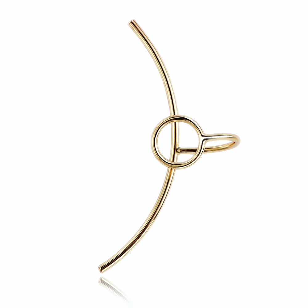 

Simple Ear Auricle Moon Shape Clip on Earrings No Pierced Copper Metal Ear Cuffs Big Earrings for Women Ear cuff Fashion Jewelry