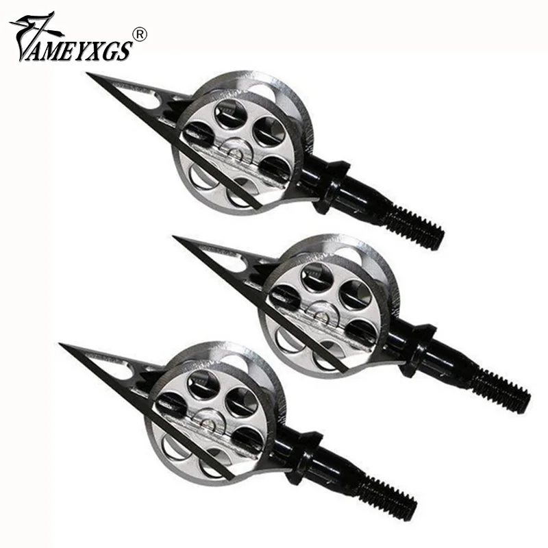 

3/6/12pcs 100 Grain Archery Hunting Arrowhead Broadheads Wheels Blade Sharp Hunting Points Tips For Recurve Compund Crossbow