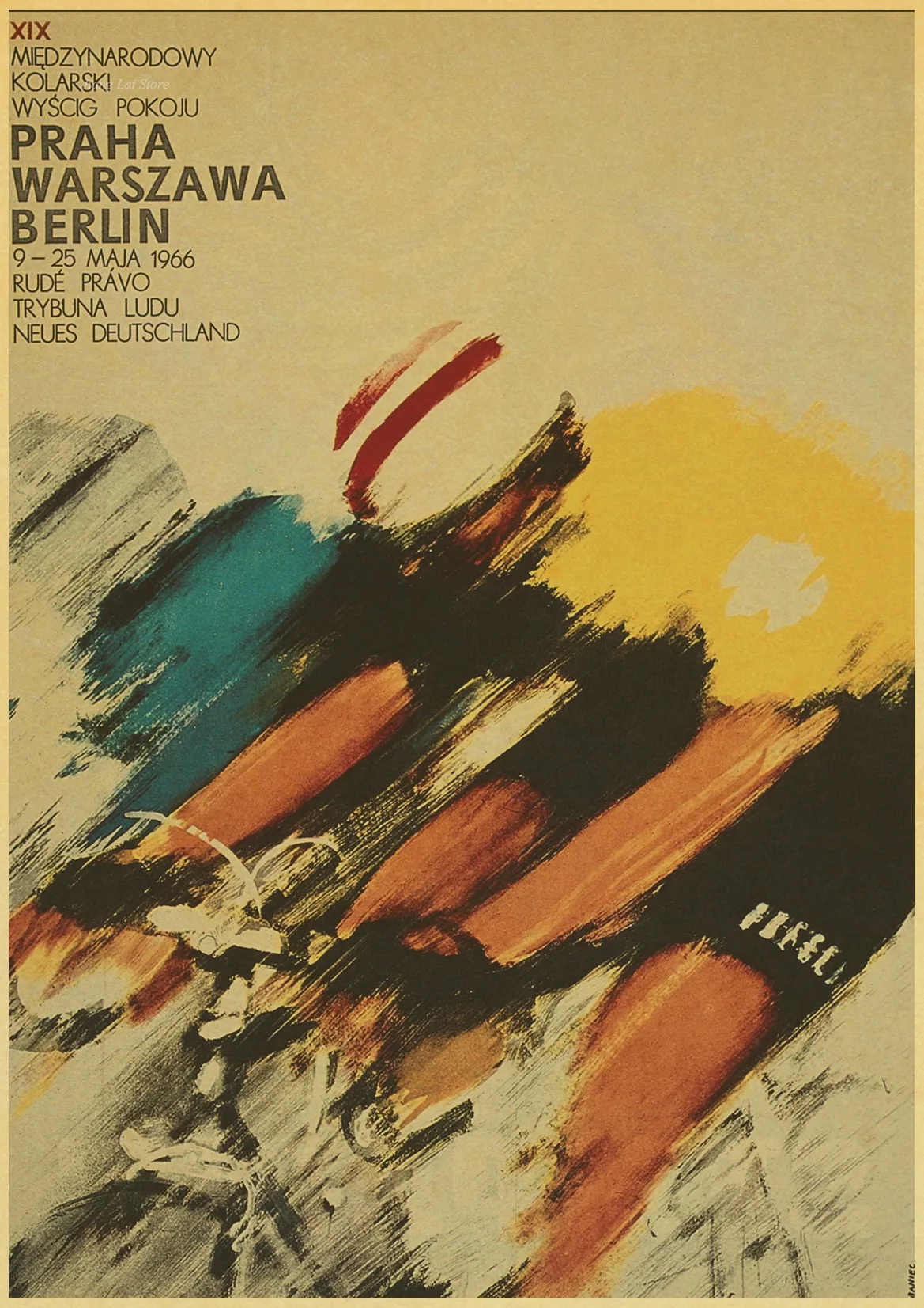 Ретро плакат с велосипедом винтажный бумажный плакат настенная живопись украшение дома 42X30 см 30X21 см - Цвет: H266