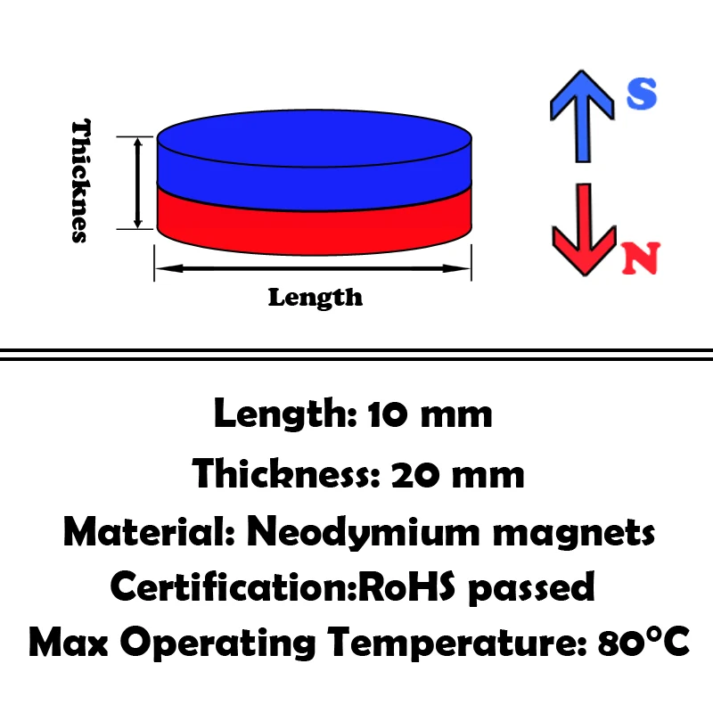 Сильный неодимовый магнит N35 диаметр 10 мм X 20 5 шт.|rare earth|magnet tinystrong magnet |