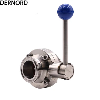 

DERNORD 1-1/2" Sanitary 1.5" Tri Clamp Butterfly Valve Silicon Seal, Homebrew Beer Dairy Product SS304 Stainless Steel