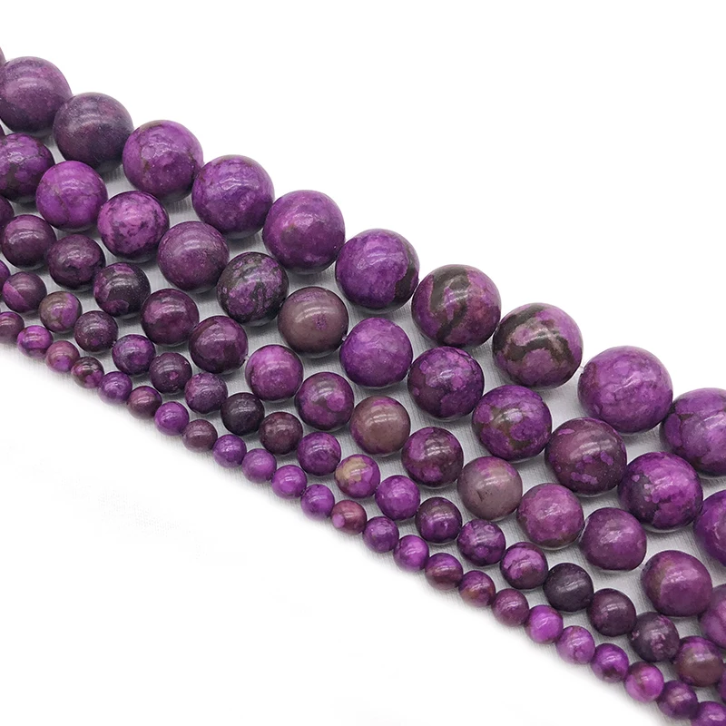 Aladdin 6/8/10/12MM Top Quality Deep purple Sugilite Agat Crystal Charoite Quartz Round Bead Diy Making Jewelry Accessories