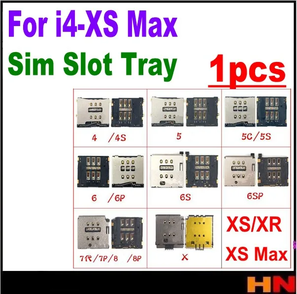 

1pcs Sim card socket For iphone XS X XR MAX 8 7 6S 6 plus 5S 5C 5 sim card holder tray slot replacement