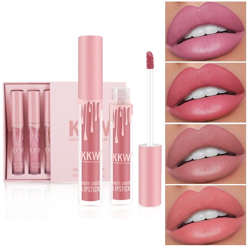 

4colors/set Hot Sale 2019 New Fashion Lip Glaze Wateproof Long Lasting liquid Lipsticks Lip Cosmetics Matte Velvet Lip Glaze