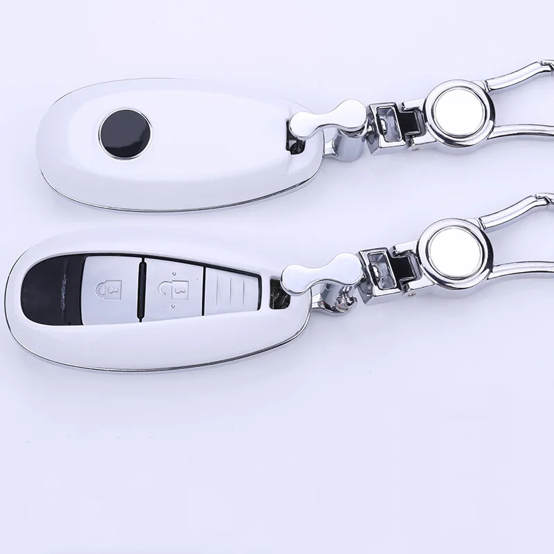 

Paint ABS+alloy car key cover case holder chain shell black/white/red for 2/3 Button Smart Remote key For Suzuki S-Cross