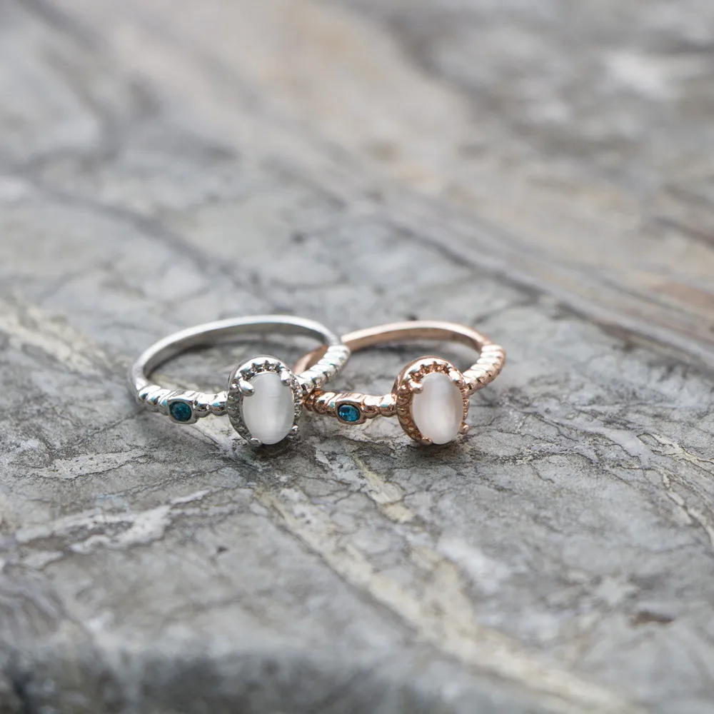 Новое Элегантное кольцо с белым опалом Модный Белый позолоченный браслет розовое золото серебро кольца для помолвки/обязательства для женщин anillos