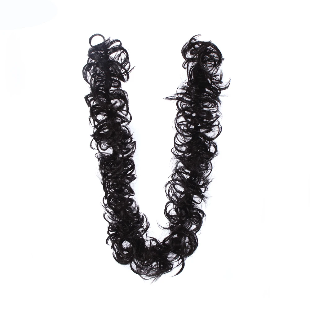 TOPREETY Heat Resistant Synthetic Hair pieces 80gr Curly Chignon with Rubber Band Hair Extension Updo Donut Hairpieces Q10