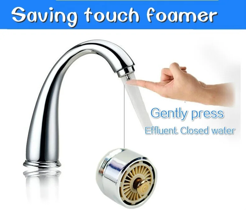 Tap Touch Type Stainless Steel Kitchen Faucet 360 Degree Rotation Water saving Water Antibacterial Bubble Device