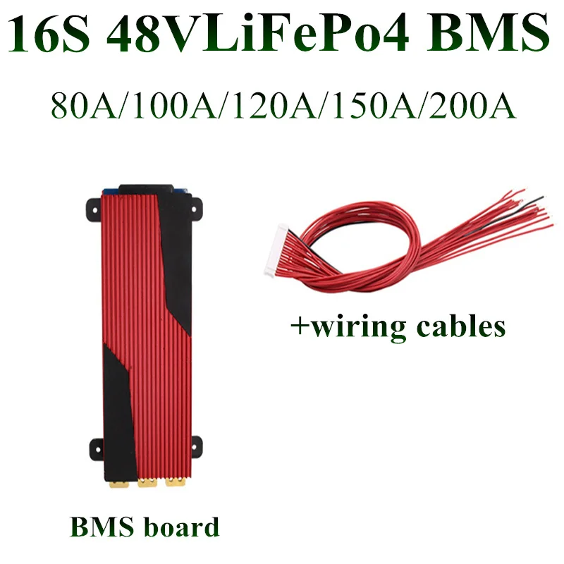 

BMS 51.2v lifepo4 16S 48v 80A 100A 120A 150A 200A Discharge battery pack 52v bms controller for boat engine power EV motor RV
