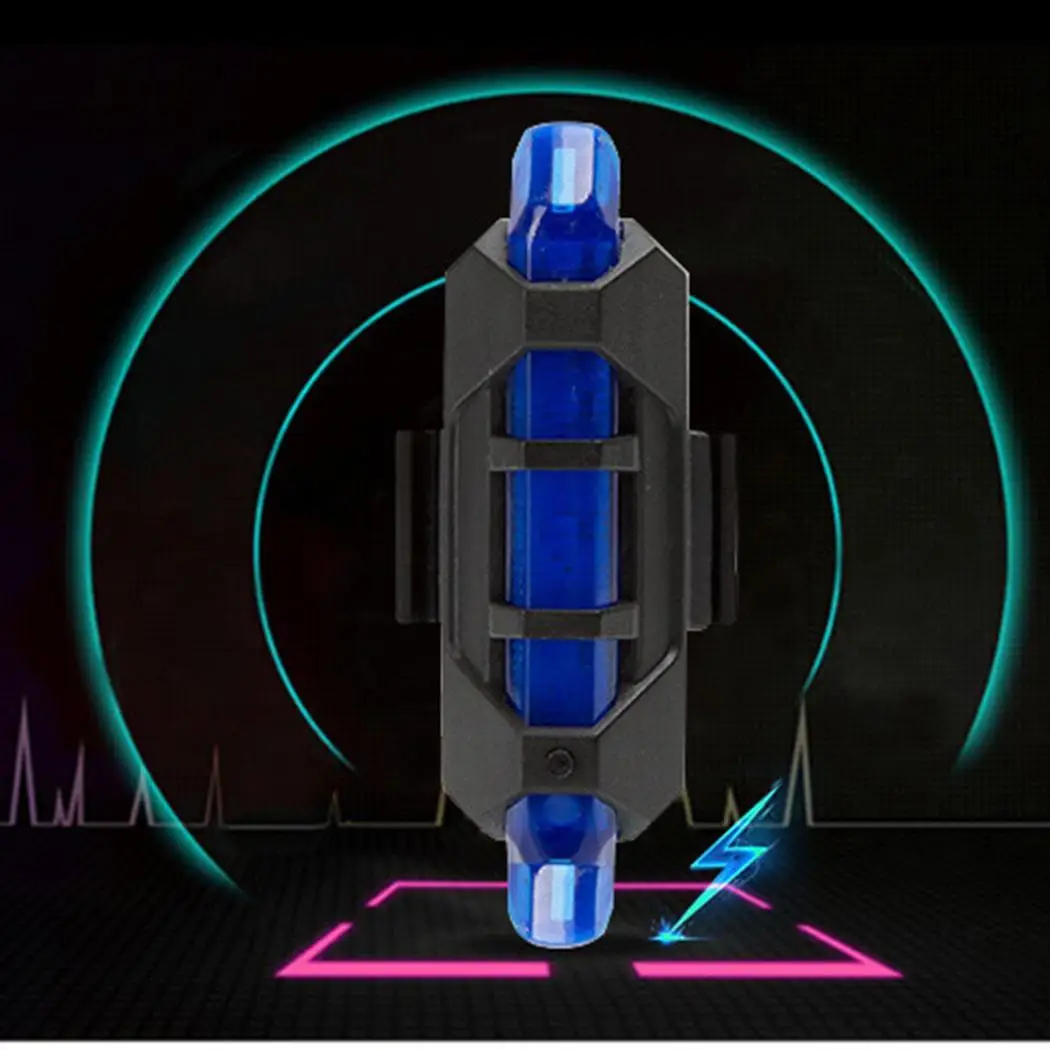 Top Portable USB Rechargeable Bike Bicycle Tail Rear Warning LED Bicycle Light Waterproof Front Rear Tail USB Flash Lamp 7