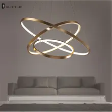 80 60 40 cm cm cm Modernas Luzes do Pendente Para Sala de estar Sala de Jantar Círculo Anéis de Acrílico Corpo De Alumínio LEVOU dispositivos Elétricos Da Lâmpada do teto