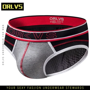 

ORLVS 2019 Sexy Men Underwear Briefs Mesh Comfortable Gay Men Undrewear Calzoncillos Slip Cueca Masculina Pouch OR91