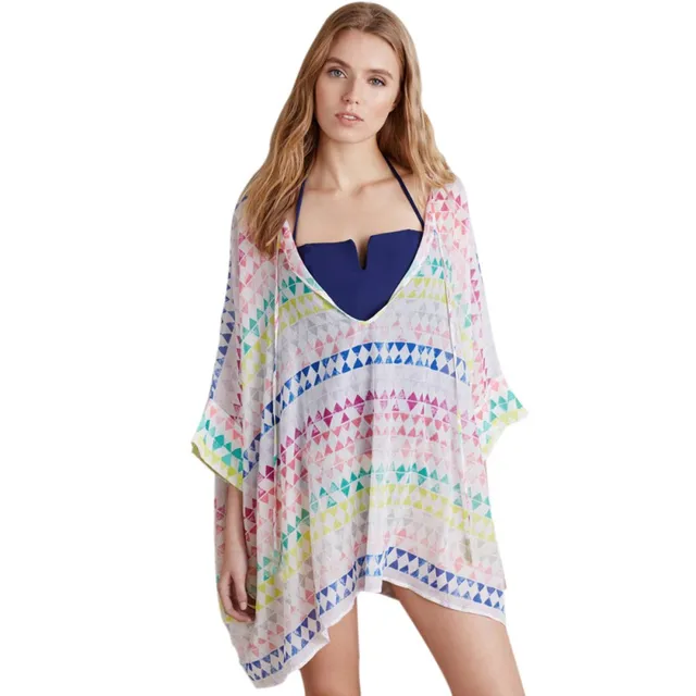 Special Price European and American chiffon printing loose beach shawl bikini cover shirt sunscreen beach cover-ups