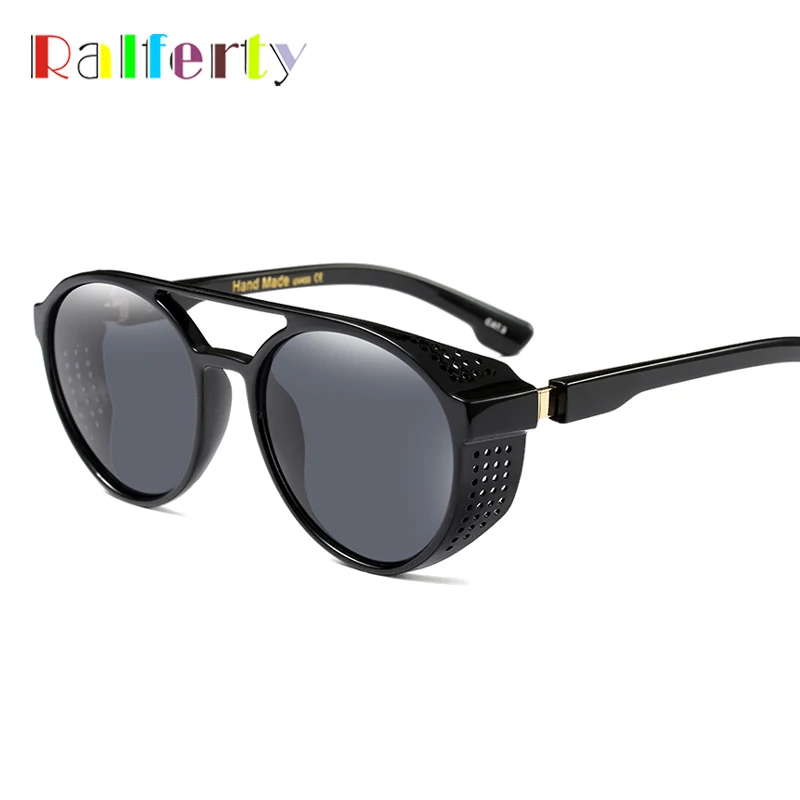 Ralferty Винтаж солнцезащитные очки псевдо-антиквариат для мужчин и женщин солнцезащитные очки черный UV400 защитные очки Классические Matt солнечные очки в оправе F97373