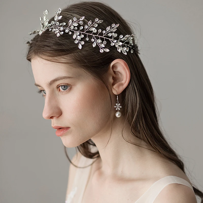 Dower Me Bridal Hair Accessories Gold Silver Rhinestone Wedding