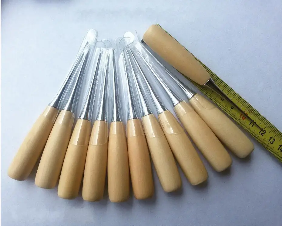 

2018 Free Shipping 100PCS Professional Leather Wood Handle Awl Tools For Leathercraft Stitching Sewing
