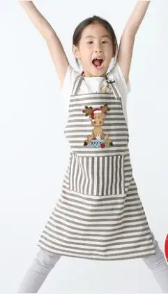Детский хлопковый и Льняной Фартук с героями мультфильмов для родителей и детей, одежда для детского сада, одежда для выпечки, Рождественская одежда для активного отдыха - Цвет: 2
