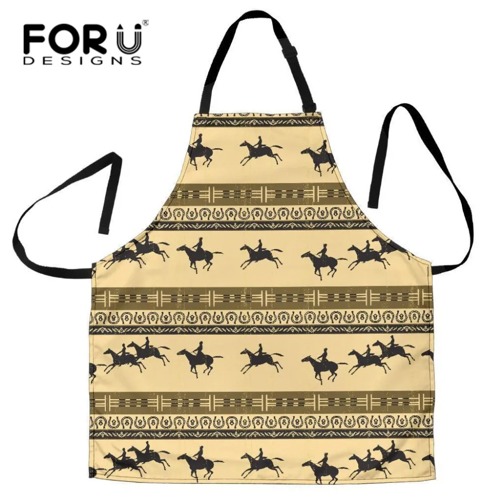 

FORUDESIGNS Sleeveless Crazy Horse Print Apron for Men Women Brief Anti-oil Kitchen Baking Cooking Accessories Bib Aprons