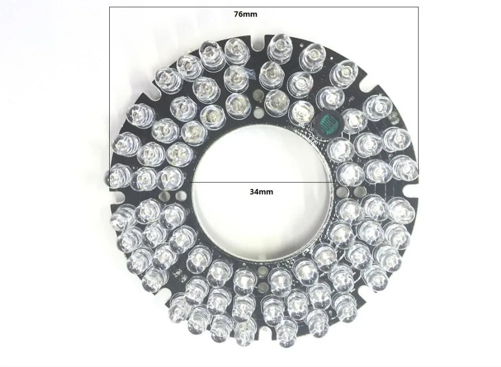 

CCTV 72 PCS LEDs 5mm Infrared IR 45-80 Degrees Bulbs Board 850nm For DIY CCTV Camera