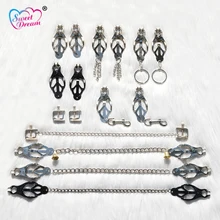 Sweet Dream 1 Pair Nipple Clamps Metal Chain BDSM Breast Adult Game Sex Tools for Sale Sex Toys for Woman Sex Products DW-084 Sweet Dream 1 Pair Nipple Clamps Metal Chain BDSM Breast Adult Game Sex Tools for Sale Sex Toys for Woman Sex Products DW-084