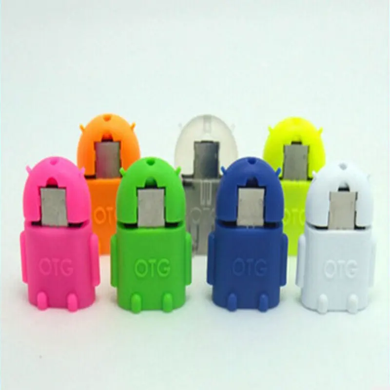 ITSYH конвертер из Micro USB в 2 0 OTG адаптер разные цвета на выбор робот Форма Android для