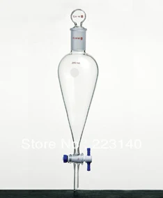 

F474000A Funnel, Separatory, TEFLON stopcock, Capacity:1000ml, Joints:24/40, PTFE stopcock:4mm, Stopper:glass