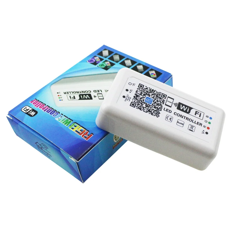 Смарт RGB WiFi Led контроллер DC12-24V RF управление музыкой для 5050 2835 Светодиодная