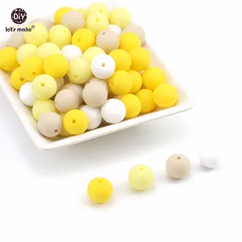 

Let's make Silicone Beads Yellow Series 15mm 10pc DIY Accessories Chewable Beads Food Grade Teething Nursing Baby Teether