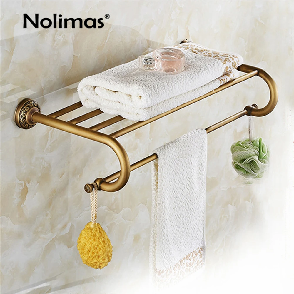 Bathroom Copper Towel Bar Antique Brass Toilet Towel Holder Towel Rack