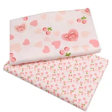 Розовая хлопковая саржевая ткань с принтом, Лоскутная Ткань для шитья своими руками, стеганая ткань для детей