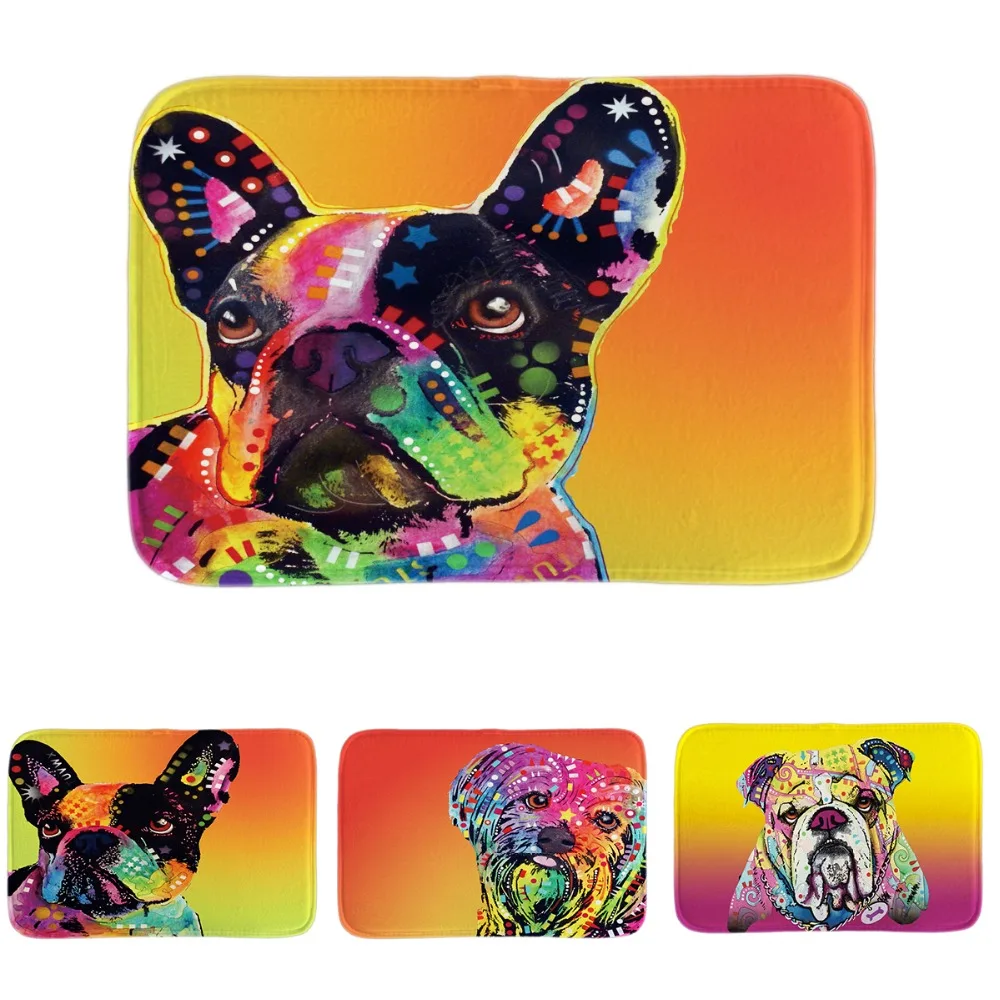 Cute Bull Terrier Series Door Mats Pet Dog French Bulldog Floor Mats