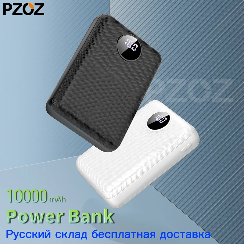 

PZOZ Power Bank 10000mAh Dual USB Mobile Phone External Battery Fast Charge For iphone xiaomi mi Portable Charger mini PowerBank