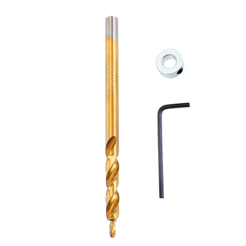 

Woodworking Drill Step Woodworking Drill Bit With 9.5Mm For Woodworking Manual-Pocket Hole Jig Punch Locator Woodworking Drill