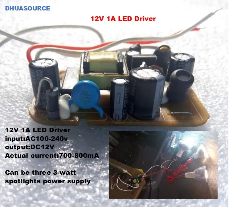 

12V 1A 10pcs DIY Mini LED Power Supply AC/DC Adapters 12W LED Driver 12V 1A/ Socket for LED MR11/MR16 3W 4W 5W free shipping