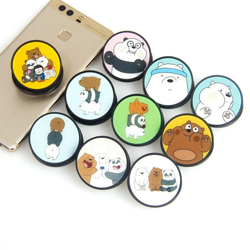 

Cute Cartoon Round Universal Expanding Stand and Grip Finger Ring Holder Mobile Phone Folding bracket For iPhone 8 7 X XR XS MAX
