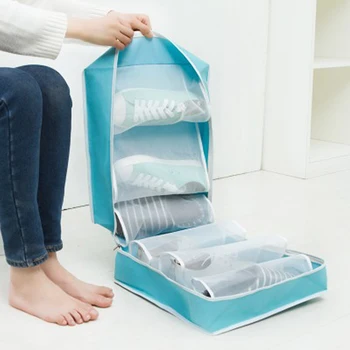 

Oxford Portable Folding Shoes Storage Bag Travel Tote Zipper Pouch Waterproof Organizer