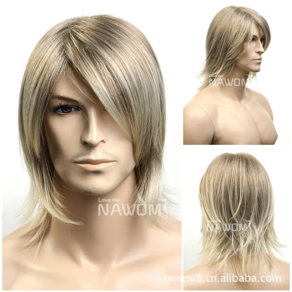 NAWOMI selling men's wig golden hair male models in Europe and America popular styles ZL39 18T22