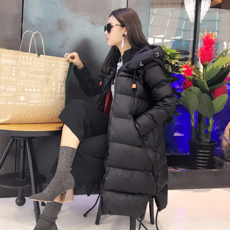 HIJKLNL 2017 Hot Sale Down Jacket Women Winter Down Coats Thick Ladies Warm Hooded Outwear Slim Parkas Casacos Femininos HB419