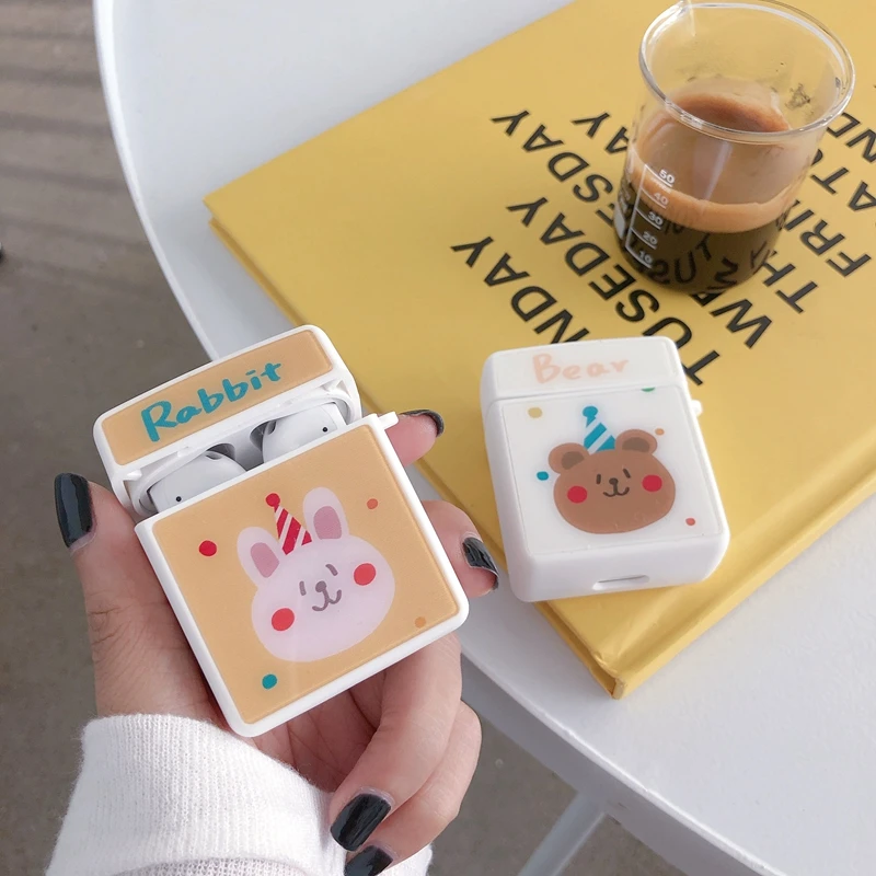 

3D Cartoon Case for Airpods Cover Fashion Earphone Case Funda for Airpods 1 2 Headset Case Etui Wireless Headphone Cover Coque