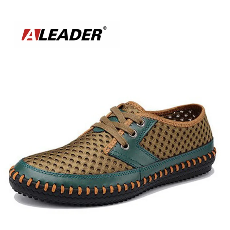 ФОТО Summer Breathable Mens Leather Shoes New 2016 Mesh Comfort Casual Shoes Men Fashion Hand Stitching Shoes sapatos masculinos