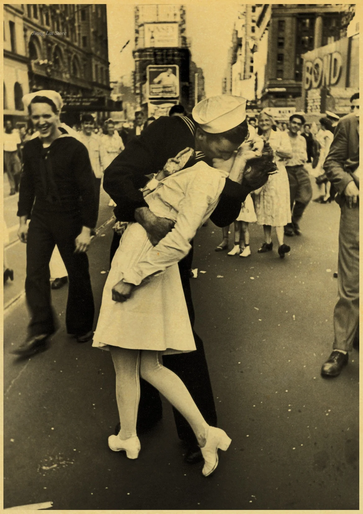 Ретро плакат Второй мировой войны, старая фотография, бар кафе, винтажное украшение, живопись, медсестры, целуются, моряк, домашнее искусство - Цвет: H023