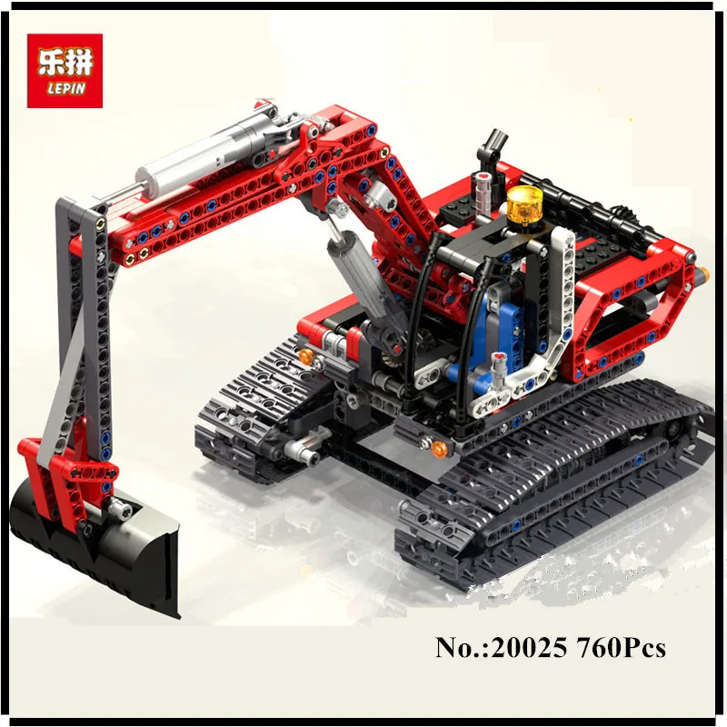 

IN STOCK Lepin 20025 760Pcs Genuine Technic Series The Red Excavator Set Children Building Blocks Bricks Boys Educational Toys