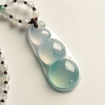 

Children transparent style with green, green beans pendant Large Numbers of bead string necklace charm female style