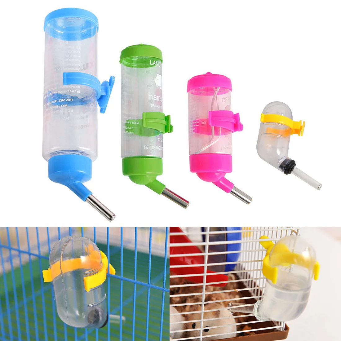 

Hamster Water Bottle Food Container for Small Pets Squirrel Guinea Pig Chinchilla Drinking Feeding Rest